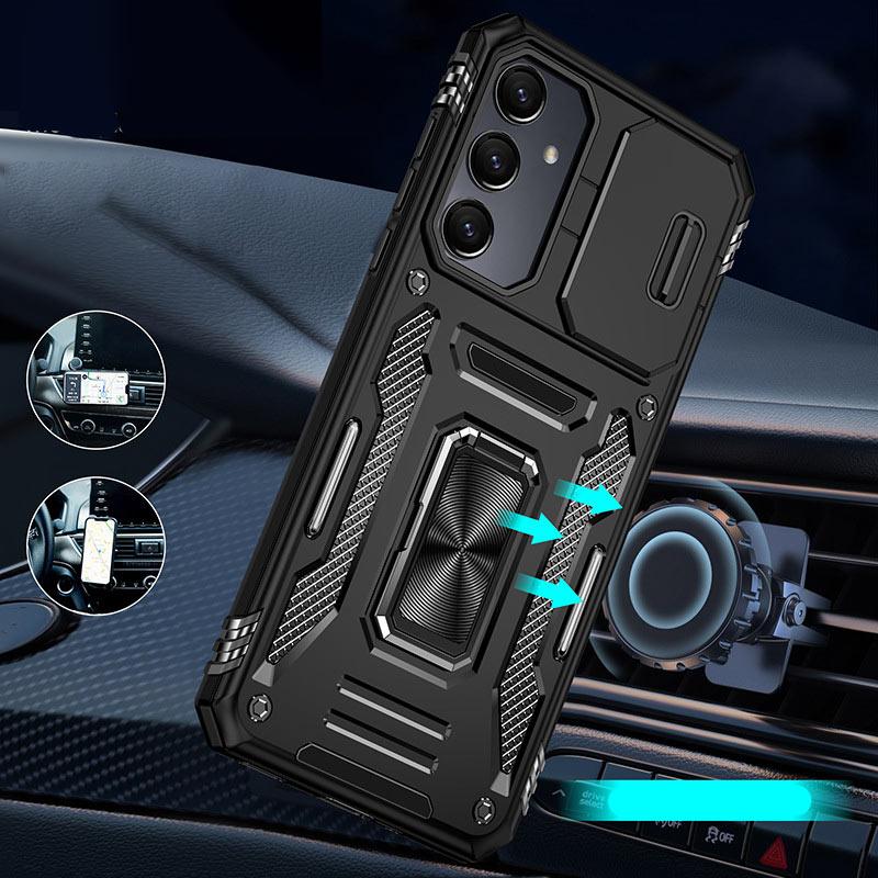 Противоударный чехол Camshield Army Ring для Samsung Galaxy A37 5G | Бронированый с кольцом-подставкой на картинке №2