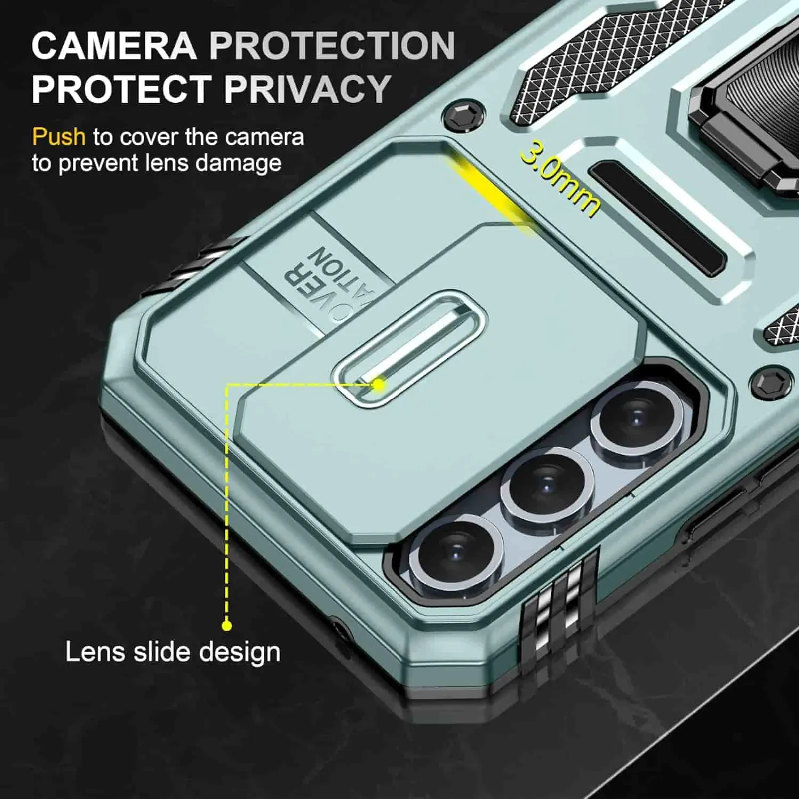 Ударопрочный чехол Camshield Army Ring для Samsung Galaxy A57 5G, Зеленый / Light Green 3, Силикон, купить оптом с доставкой