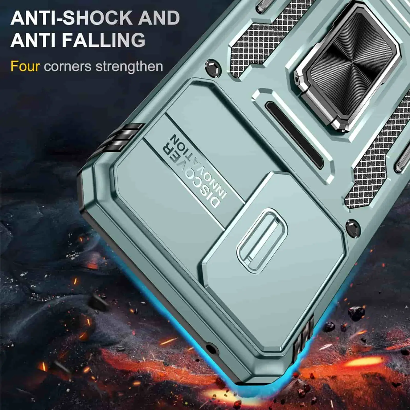 Ударопрочный чехол Camshield Army Ring для Samsung Galaxy A57 5G, Зеленый / Light Green 5, Силикон, купить оптом с доставкой