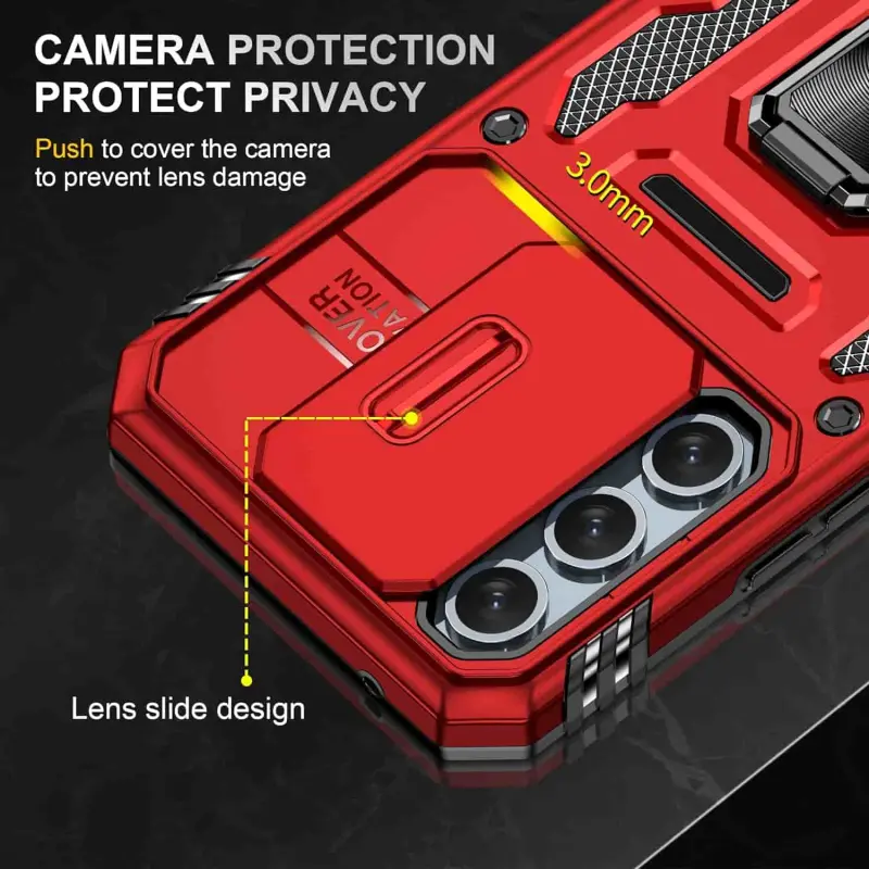Ударопрочный чехол Camshield Army Ring для Samsung Galaxy A57 5G, Красный / Red 4, Силикон, купить оптом с доставкой
