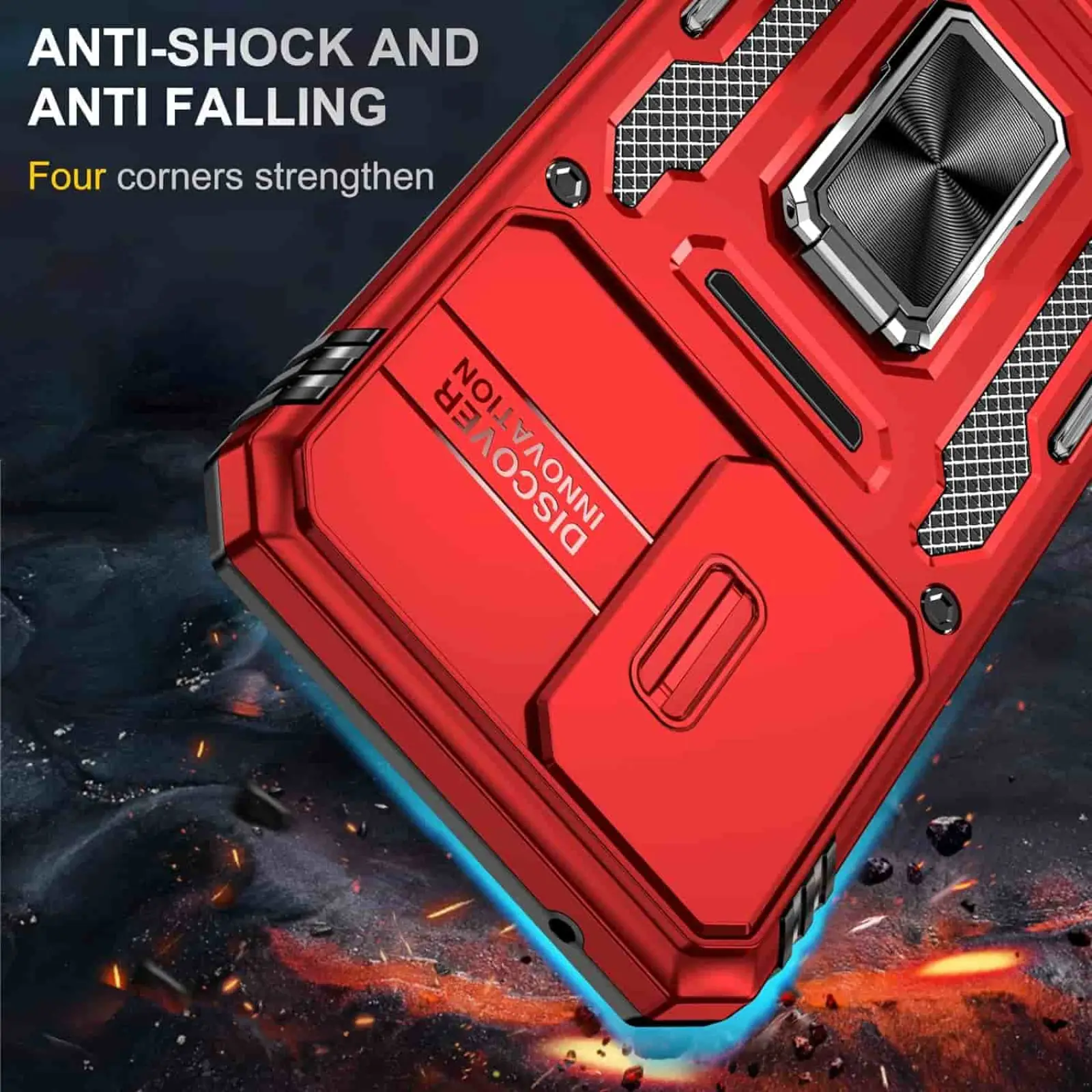 Ударопрочный чехол Camshield Army Ring для Samsung Galaxy A57 5G, Красный / Red 6, Силикон, купить оптом с доставкой