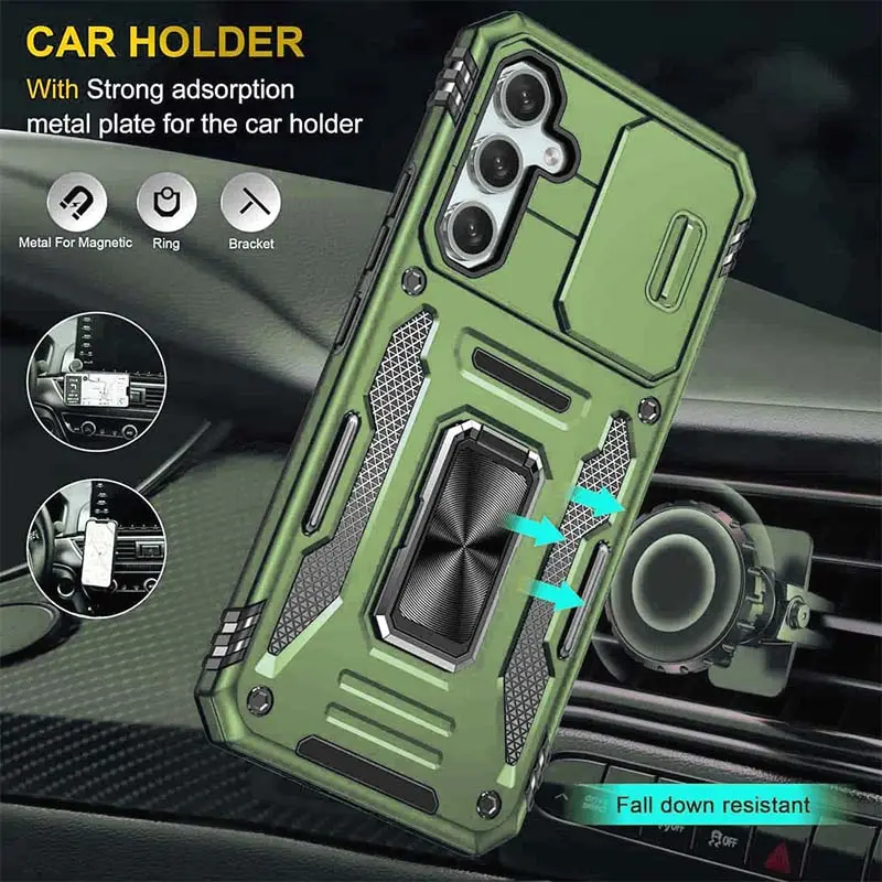Ударопрочный чехол Camshield Army Ring для Samsung Galaxy A57 5G, Оливковый / Army Green 1, Силикон, купить оптом с доставкой