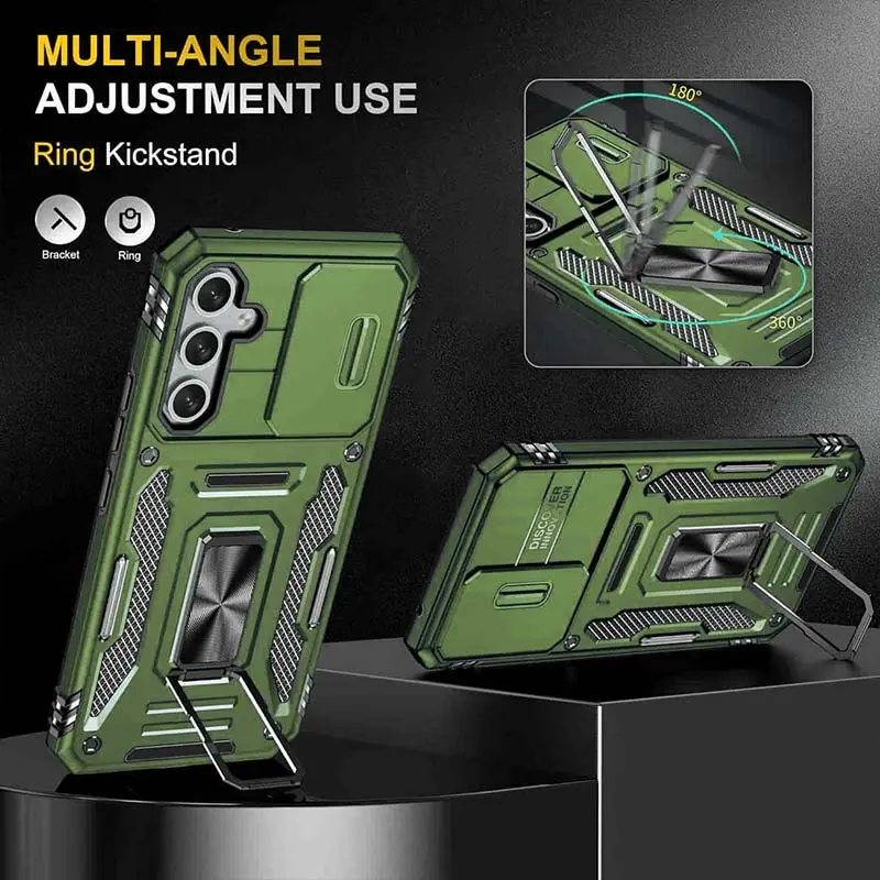 Ударопрочный чехол Camshield Army Ring для Samsung Galaxy A57 5G, Оливковый / Army Green 2, Силикон, купить оптом с доставкой