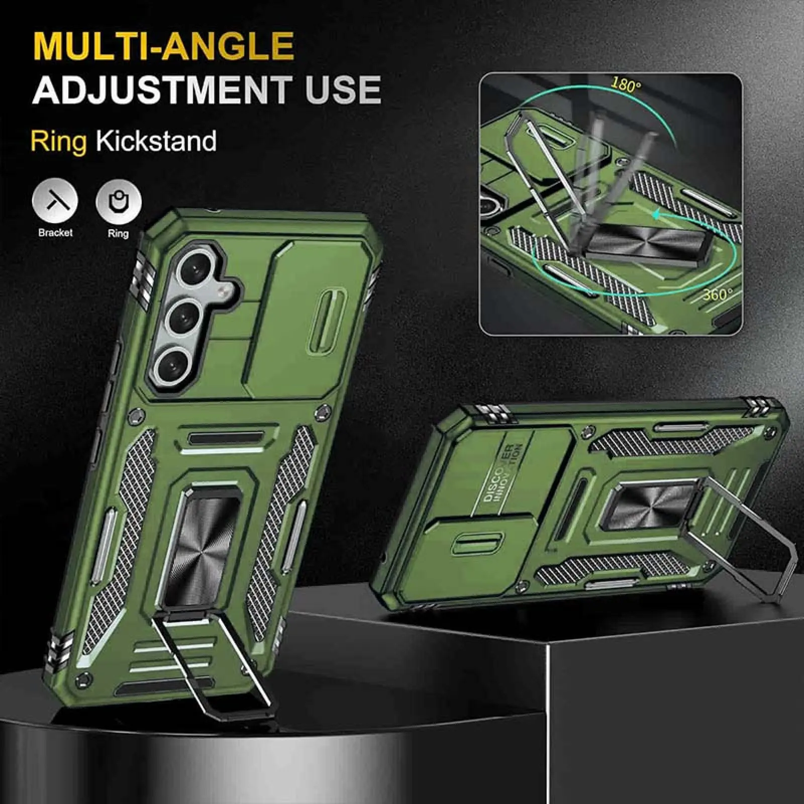 Ударопрочный чехол Camshield Army Ring для Samsung Galaxy A57 5G, Оливковый / Army Green 2, Силикон, купить оптом с доставкой
