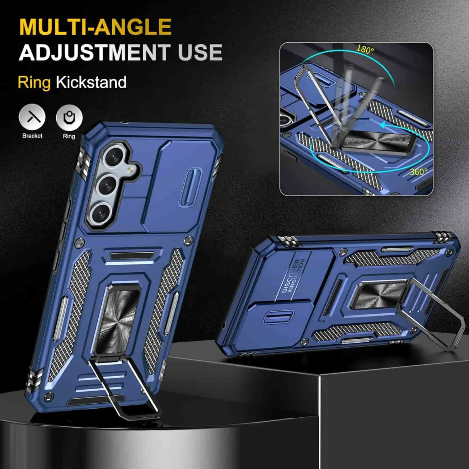 Ударопрочный чехол Camshield Army Ring для Samsung Galaxy A57 5G, Синий / Navy 2, Силикон, купить оптом с доставкой