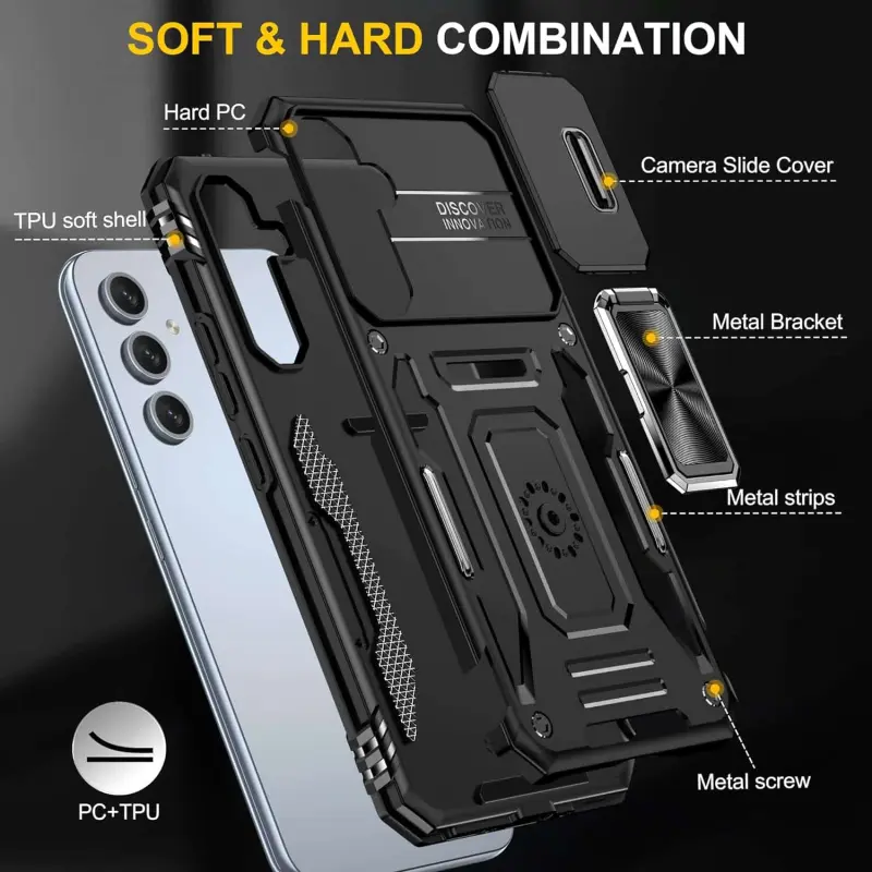 Ударопрочный чехол Camshield Army Ring для Samsung Galaxy A57 5G, Черный / Black 2, Силикон, купить оптом с доставкой