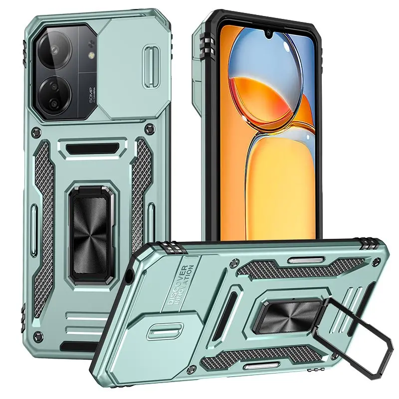 Ударопрочный чехол Camshield Army Ring для Xiaomi Redmi 15 (EU), Зеленый / Light Green, Силикон, купить оптом с доставкой