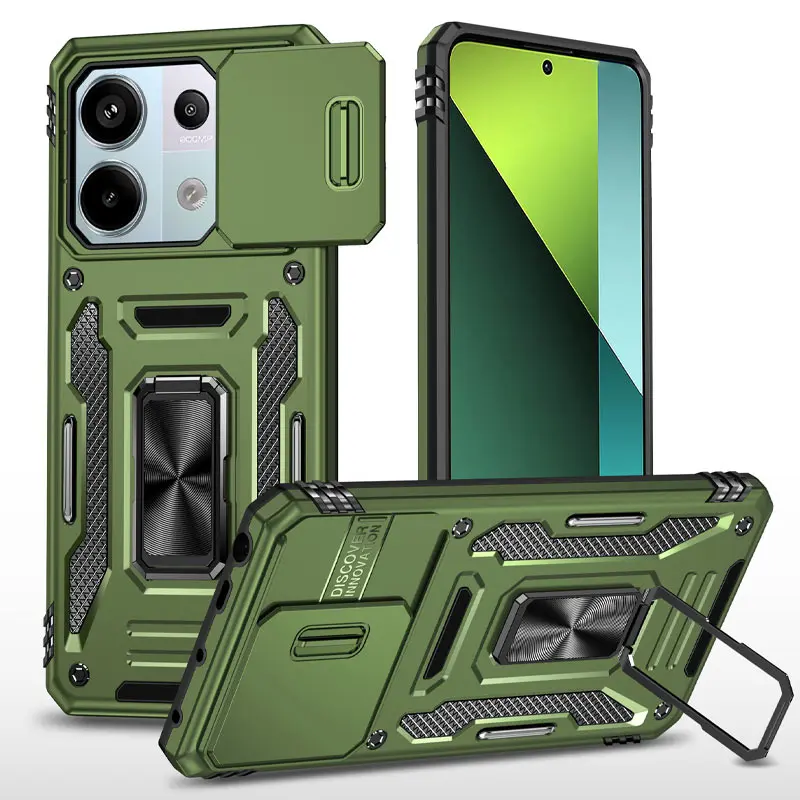 Ударопрочный чехол Camshield Army Ring для Xiaomi 15T, Оливковый / Army Green, Силикон, купить оптом с доставкой