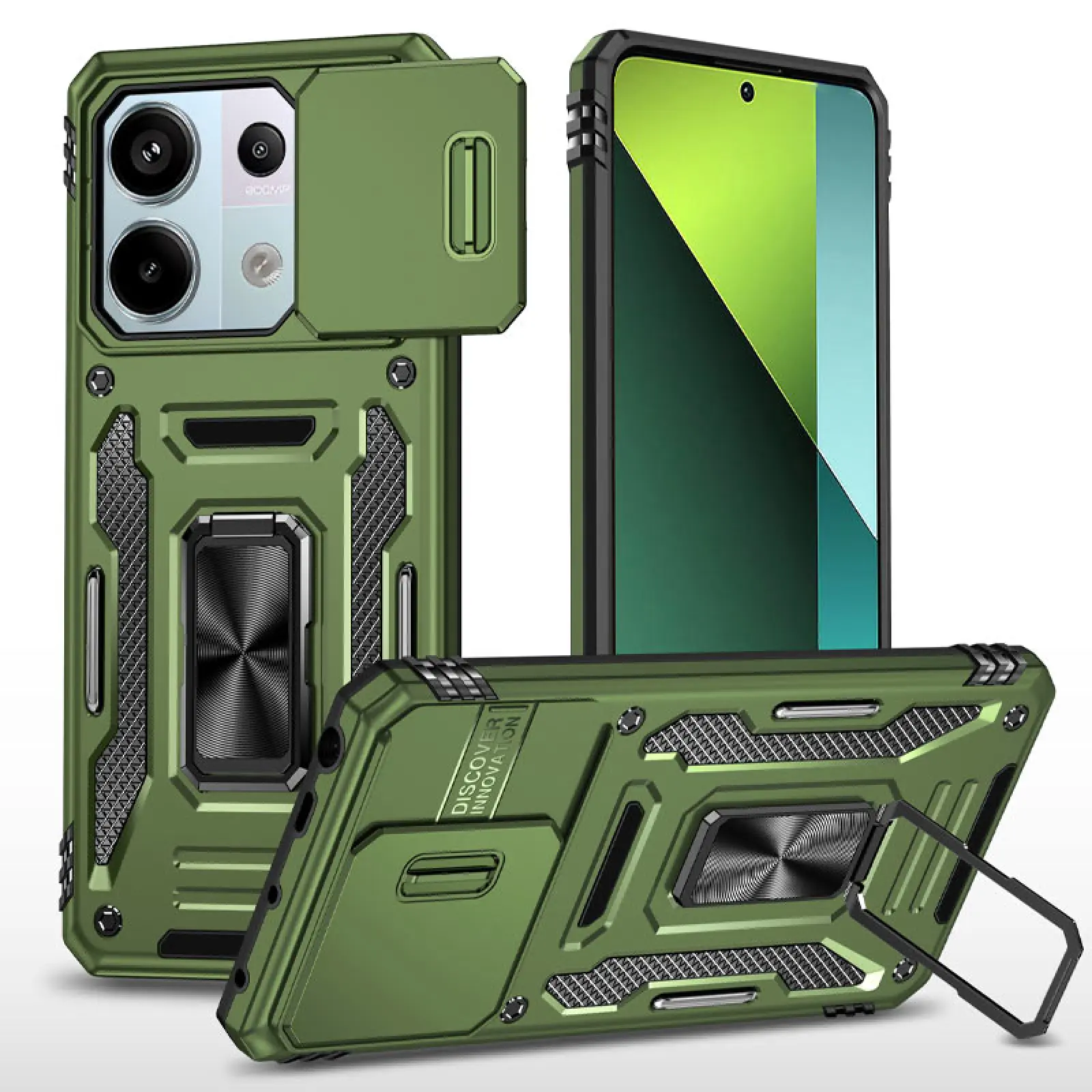 Ударопрочный чехол Camshield Army Ring для Xiaomi 15T, Оливковый / Army Green, Силикон, купить оптом с доставкой