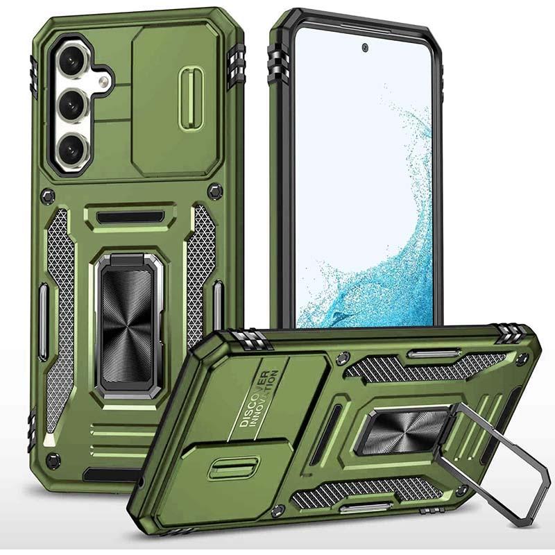 Противоударный чехол Camshield Army Ring для Samsung Galaxy S26+ | Бронированый с кольцом-подставкой на картинке №1