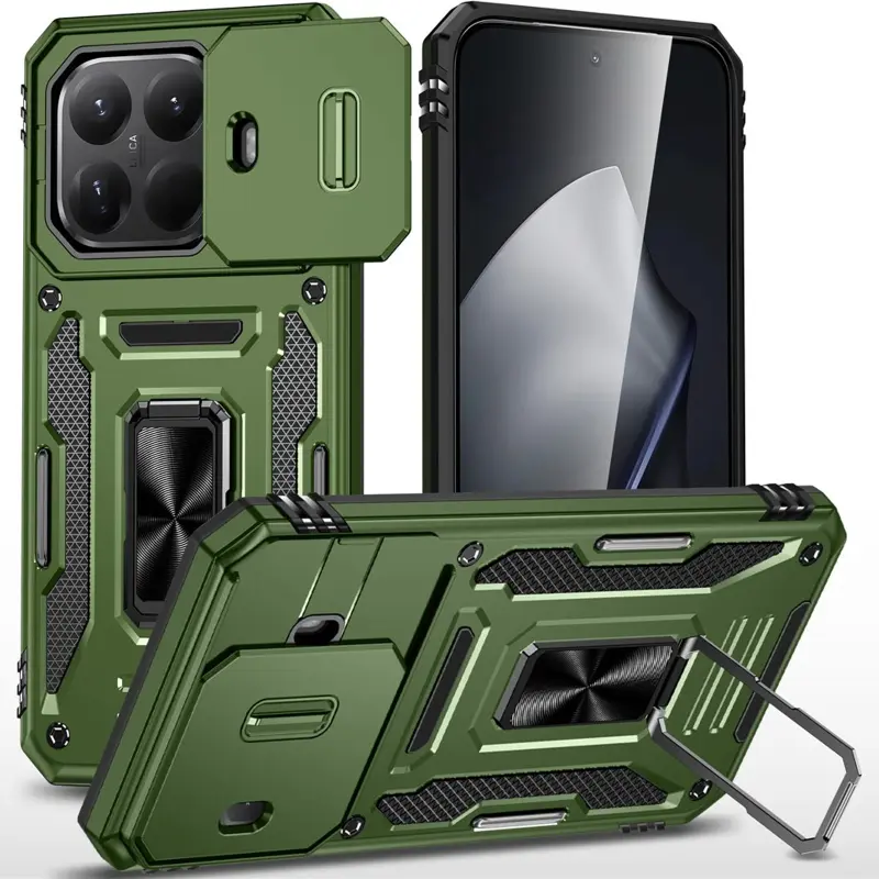 Ударопрочный чехол Camshield Army Ring для Xiaomi 15T Pro, Оливковый / Army Green, Силикон, купить оптом с доставкой