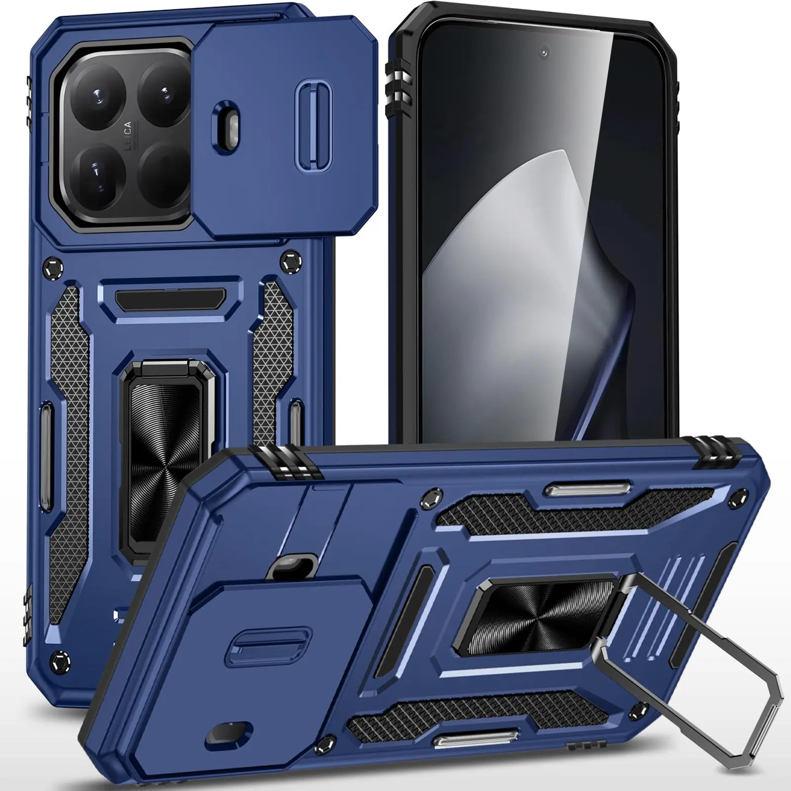 Ударопрочный чехол Camshield Army Ring для Xiaomi 15T Pro, Синий / Navy, Силикон, купить оптом с доставкой
