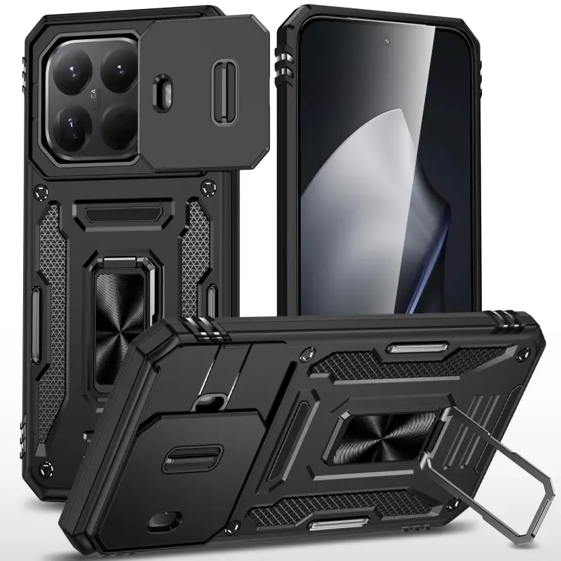 Ударопрочный чехол Camshield Army Ring для Xiaomi 15T Pro, Черный / Black, Силикон, купить оптом с доставкой