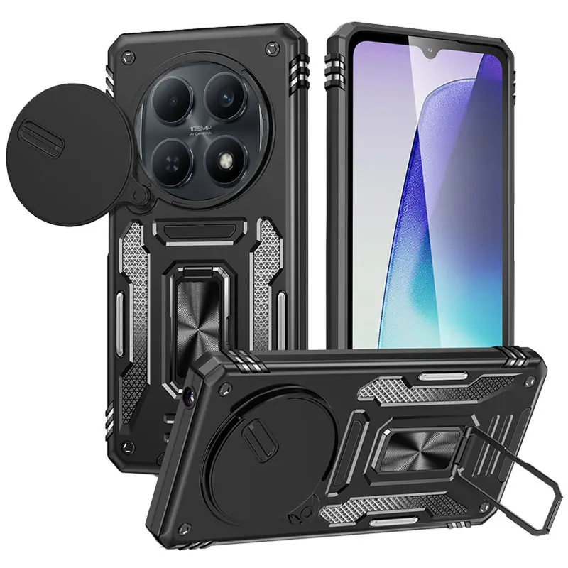 Ударопрочный чехол Camshield Army Ring для Xiaomi Redmi Note 15 (EU) / Poco M8 5G, Черный / Black, Силикон, купить оптом с доставкой