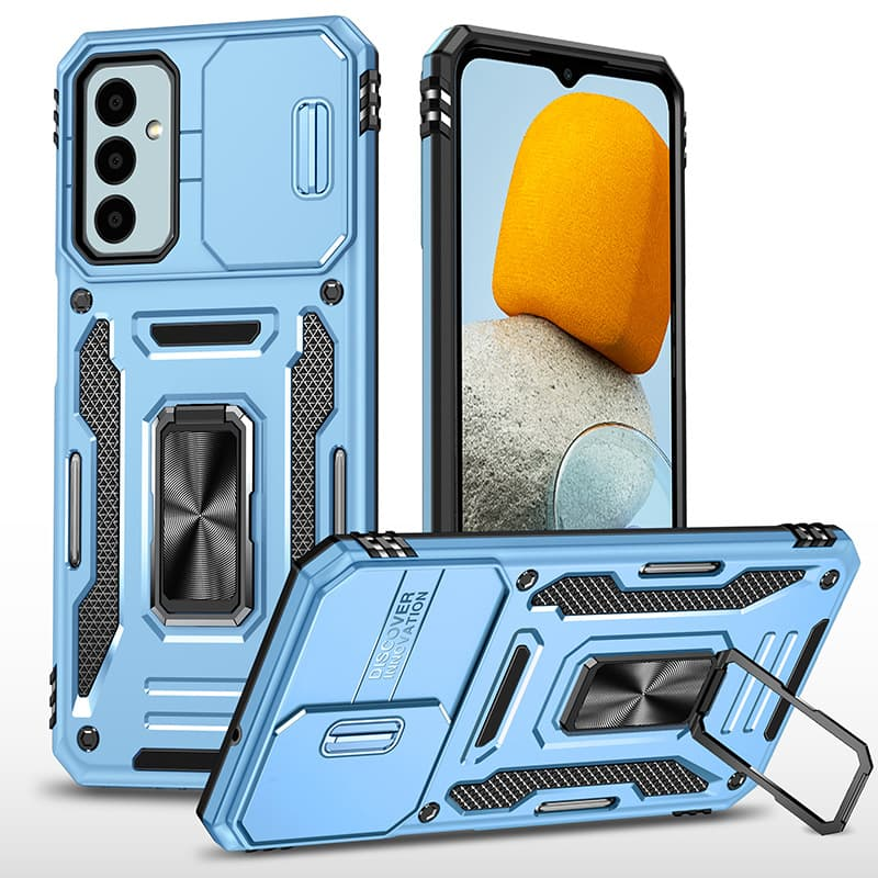 Ударопрочный чехол Camshield Army Ring для Samsung Galaxy A27, Голубой / Light Blue, Силикон, купить оптом с доставкой