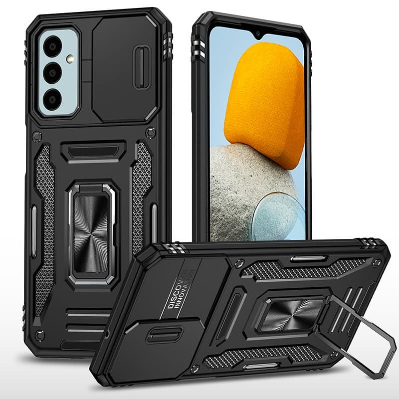 Ударопрочный чехол Camshield Army Ring для Samsung Galaxy A27, Черный / Black, Силикон, купить оптом с доставкой