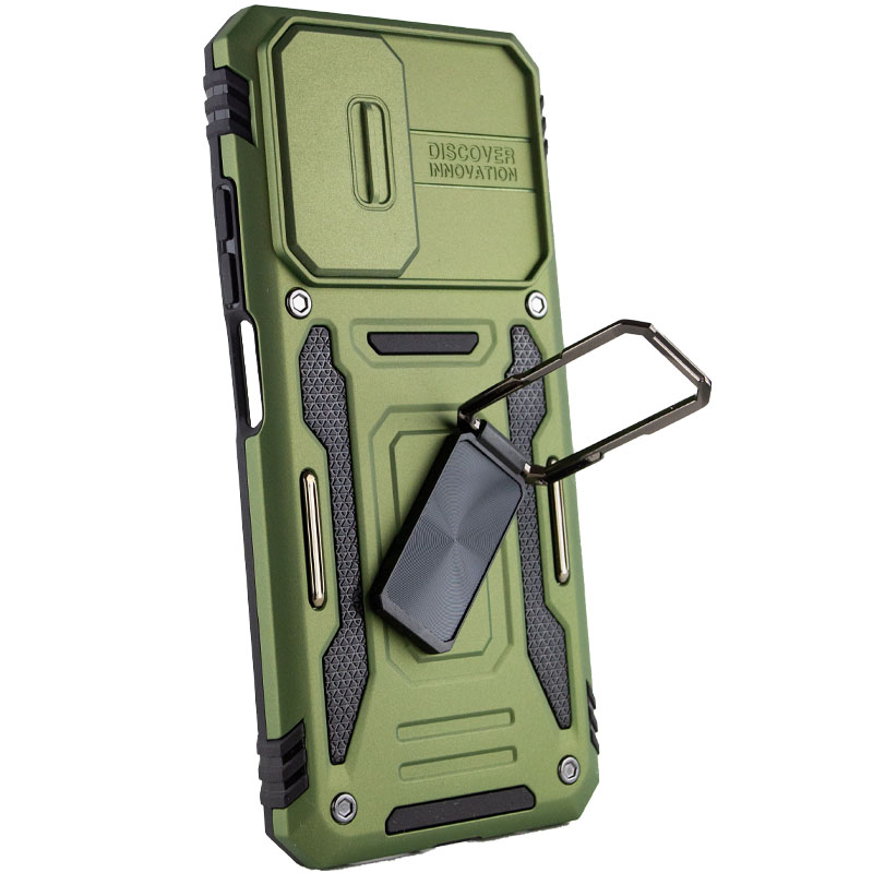 Противоударный чехол Camshield Army Ring для Xiaomi Redmi A7 Pro | Бронированый с кольцом-подставкой на картинке №3