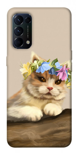 Чохол itsPrint Cat in flowers для Oppo Reno 5 4G