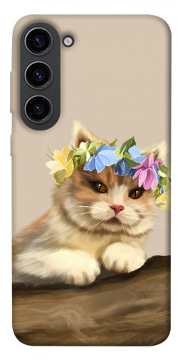 Чехол itsPrint Cat in flowers для Samsung Galaxy S23