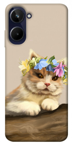 Чехол itsPrint Cat in flowers для Realme 10 4G