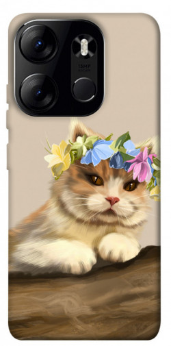 Чехол itsPrint Cat in flowers для Tecno Spark Go 2023