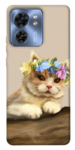 Чехол itsPrint Cat in flowers для Motorola Edge 40