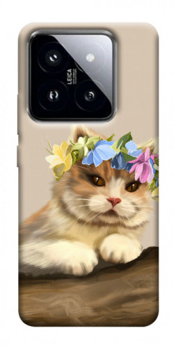 Чехол itsPrint Cat in flowers для Xiaomi 14 Pro
