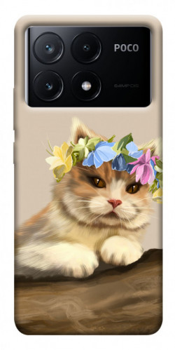Чехол itsPrint Cat in flowers для Xiaomi Poco X6
