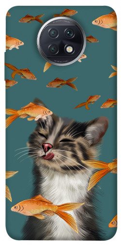Чехол itsPrint Cat with fish для Xiaomi Redmi Note 9 5G / Note 9T