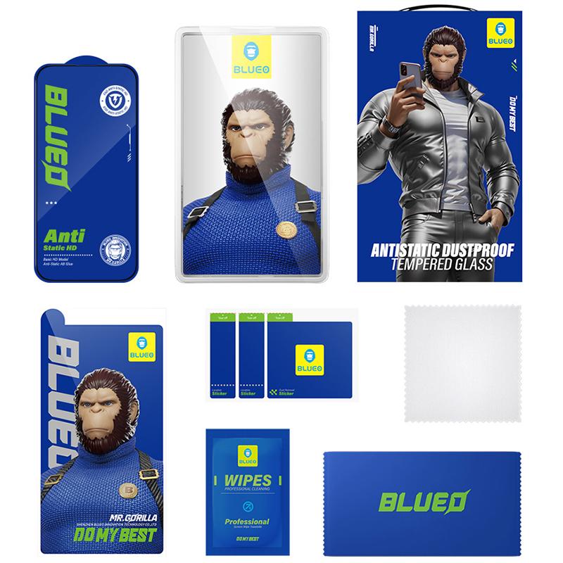 Загартоване захисне скло Blueo AntiStatic Glass Full Cover HD для Apple iPhone 15 (6.1) | завтовшки 0.26 мм на малюнкі №4