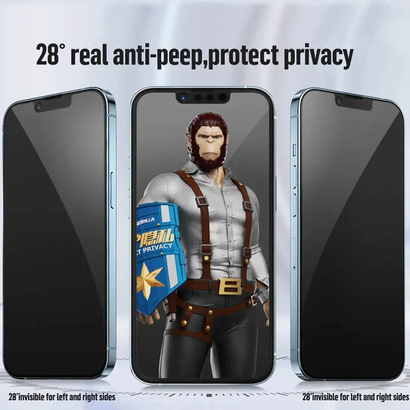 Уценка Защитное 2.5D стекло Blueo Full Cover Anti-Peep для Apple iPhone 15 / 16 (6.1"), Поврежденная упаковка / Черный 1, Закаленное стекло, купить оптом с доставкой