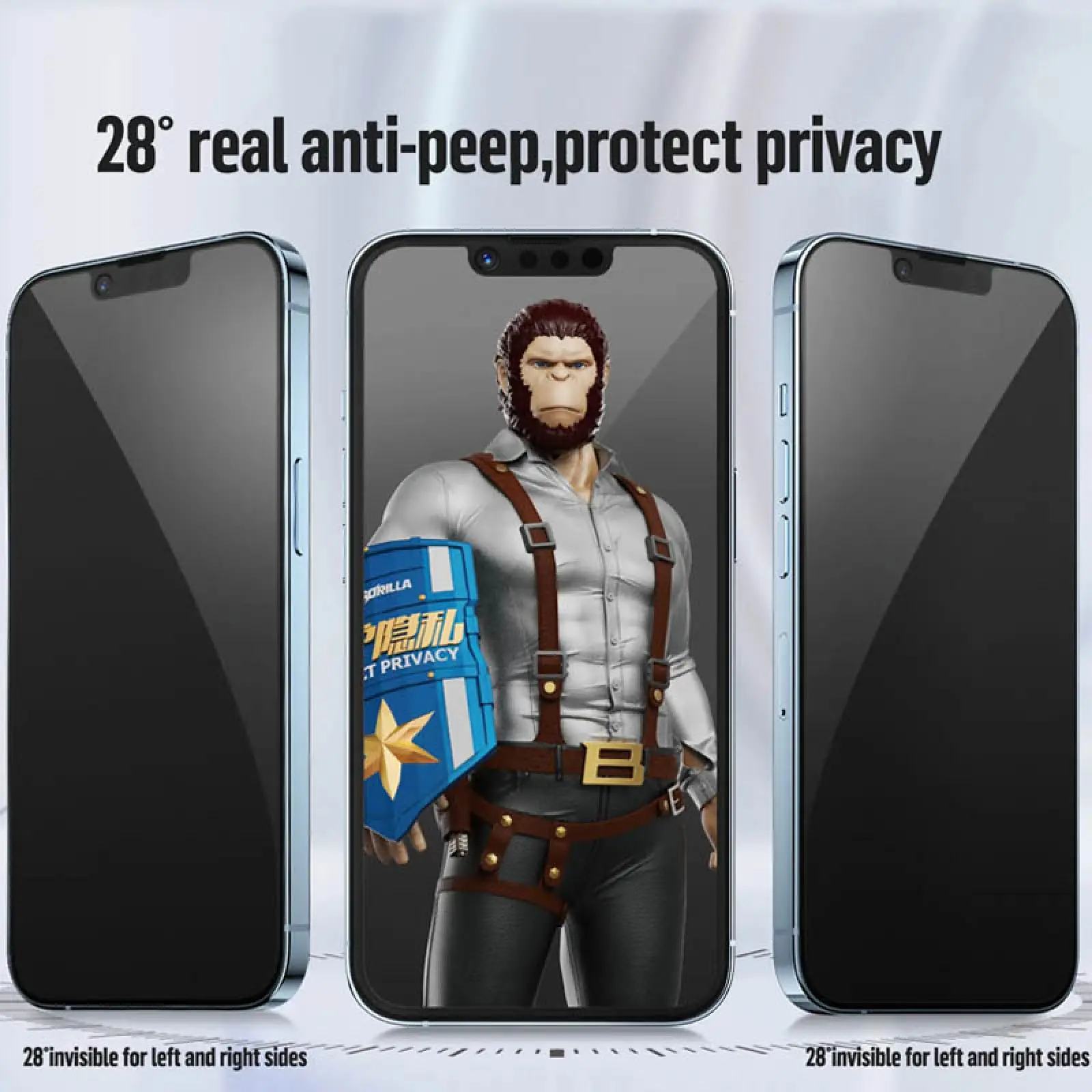 Уценка Защитное 2.5D стекло Blueo Full Cover Anti-Peep для Apple iPhone 15 / 16 (6.1"), Поврежденная упаковка / Черный 1, Закаленное стекло, купить оптом с доставкой
