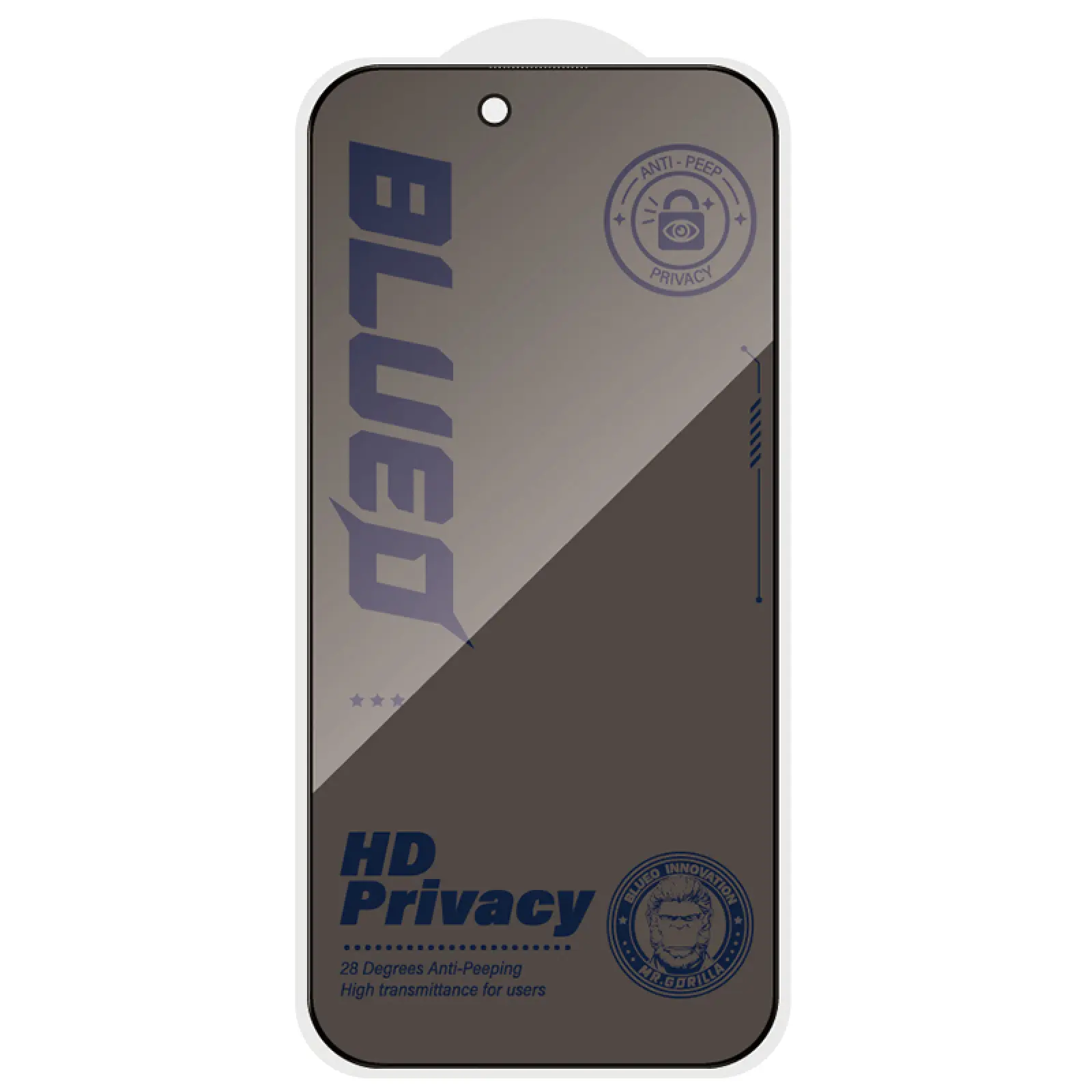 Защитное 2.5D стекло Blueo Full Cover Anti-Peep для Apple iPhone 17 Air (6.5"), Черный 1, Закаленное стекло, купить оптом с доставкой
