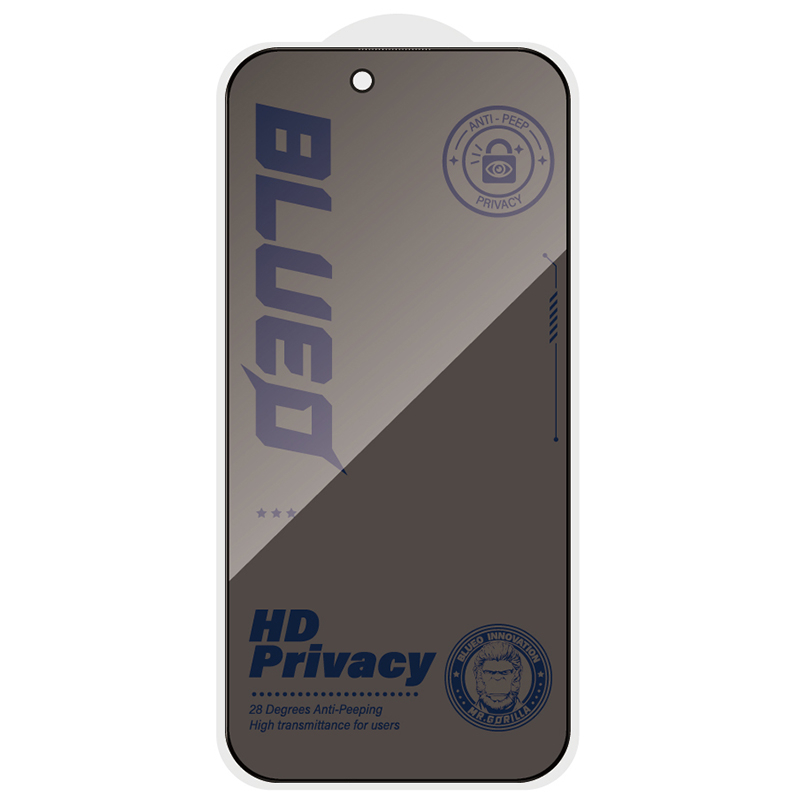Антишпигун скло Blueo Anti-Peep Full Cover HD для Apple iPhone 18 Pro | Privacy Glass на малюнкі №2