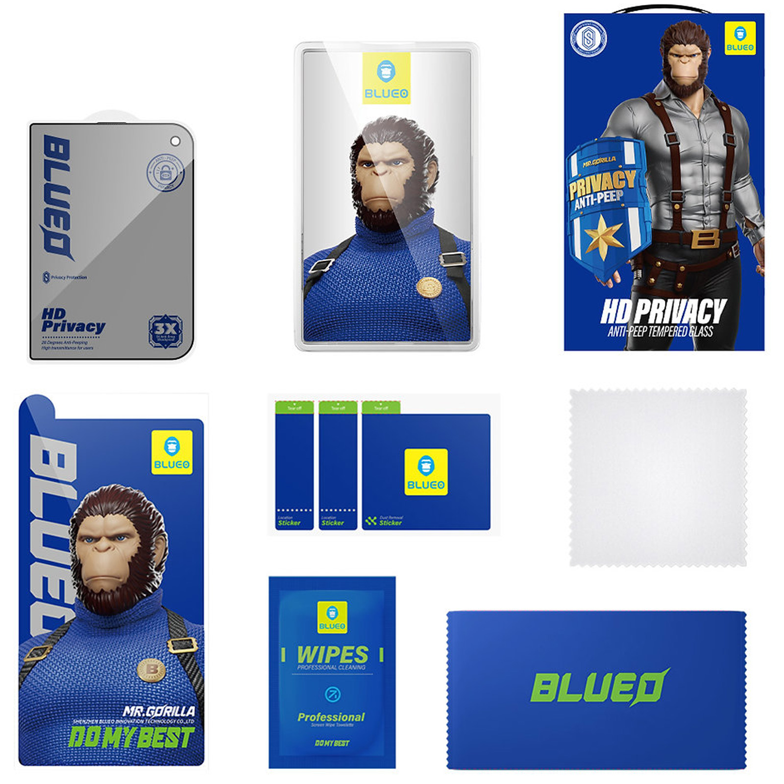 Защитное 2.5D стекло Blueo Full Cover Anti-Peep для Apple iPhone Duo (5.4"), Черный 2, Закаленное стекло, купить оптом с доставкой