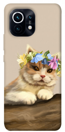 Чехол itsPrint Cat in flowers для Xiaomi Mi 11