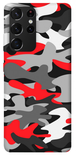 Чохол itsPrint Червоно-сірий камуфляж для Samsung Galaxy S21 Ultra