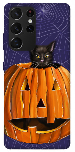 Чохол itsPrint Cat and pumpkin для Samsung Galaxy S21 Ultra