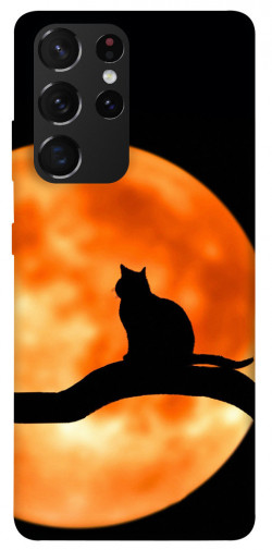 Чехол itsPrint Кот на фоне луны для Samsung Galaxy S21 Ultra