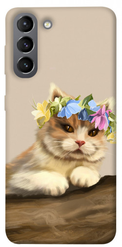 Чехол itsPrint Cat in flowers для Samsung Galaxy S21