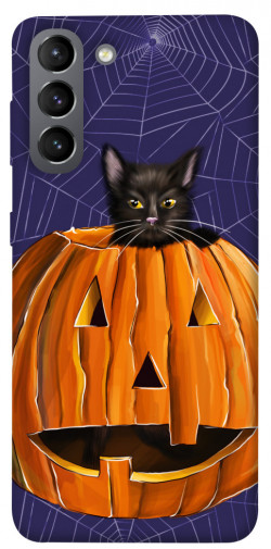 Чохол itsPrint Cat and pumpkin для Samsung Galaxy S21