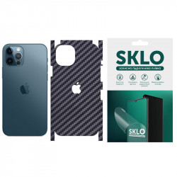 Защитная пленка SKLO Back (тыл+грани+лого) Carbon для Apple iPhone 7 / 8 (4.7")