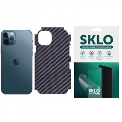 Защитная пленка SKLO Back (тыл+грани без углов) Carbon для Apple iPhone XS (5.8")