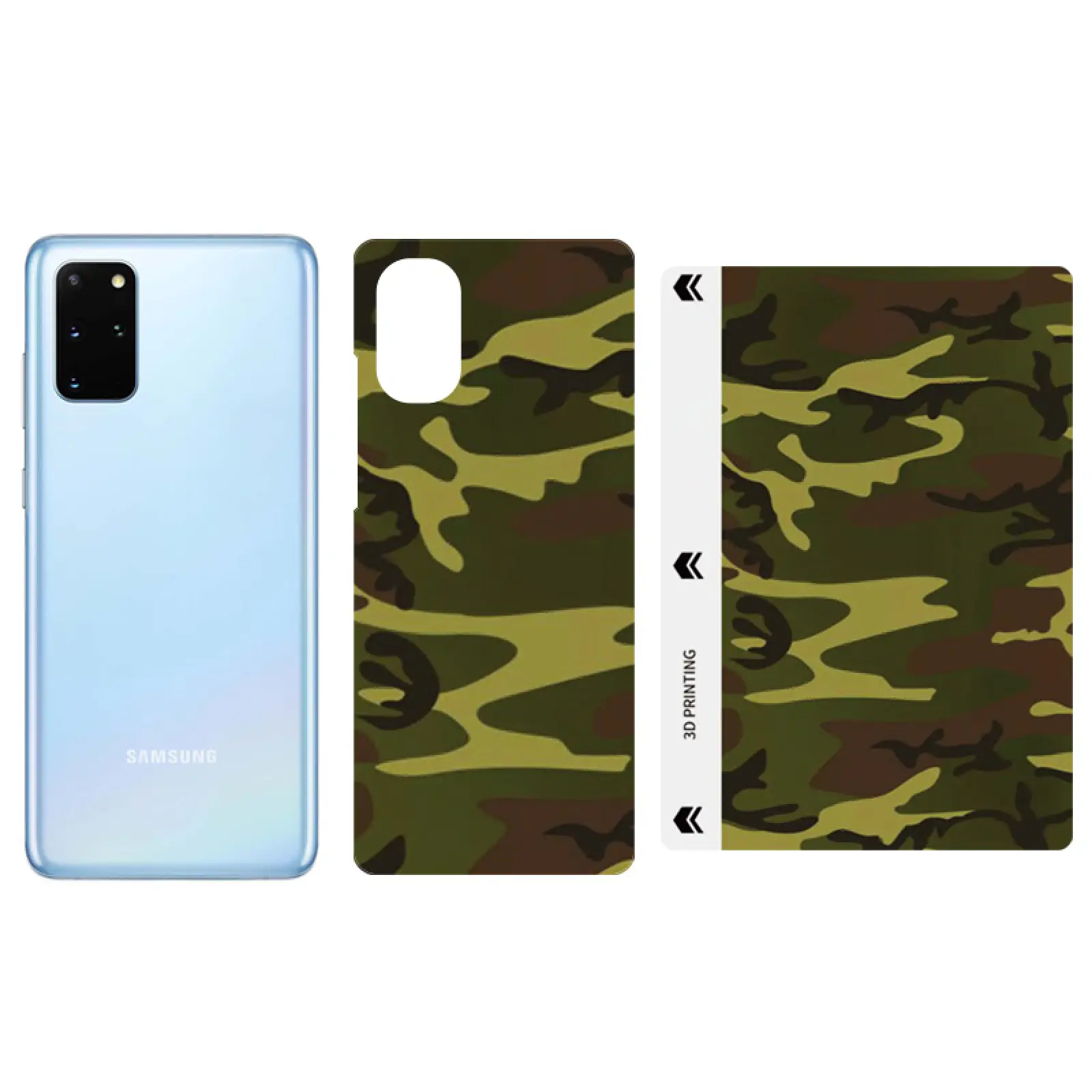 Защитная пленка SKLO Back (тыл) Camo (тех.пак) для Samsung A320 Galaxy A3 (2017), Коричневый / Army Brown, Бронированная пленка, купить оптом с доставкой