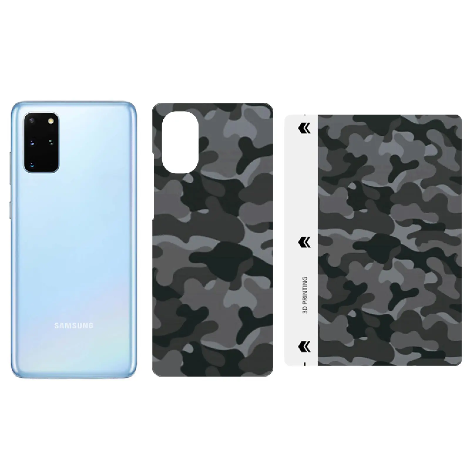 Защитная пленка SKLO Back (тыл) Camo (тех.пак) для Samsung A320 Galaxy A3 (2017), Серый / Army Gray, Бронированная пленка, купить оптом с доставкой