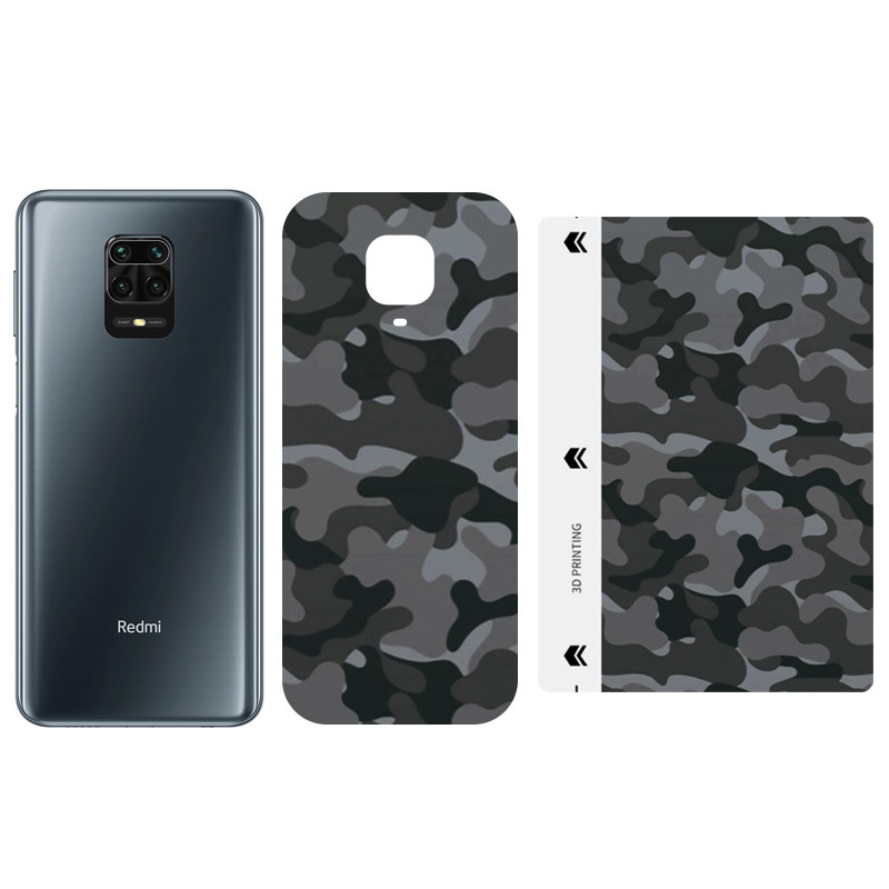 Защитная пленка SKLO Back (тыл) Camo (тех.пак) для Xiaomi Poco M3, Серый / Army Gray, Бронированная пленка, купить оптом с доставкой