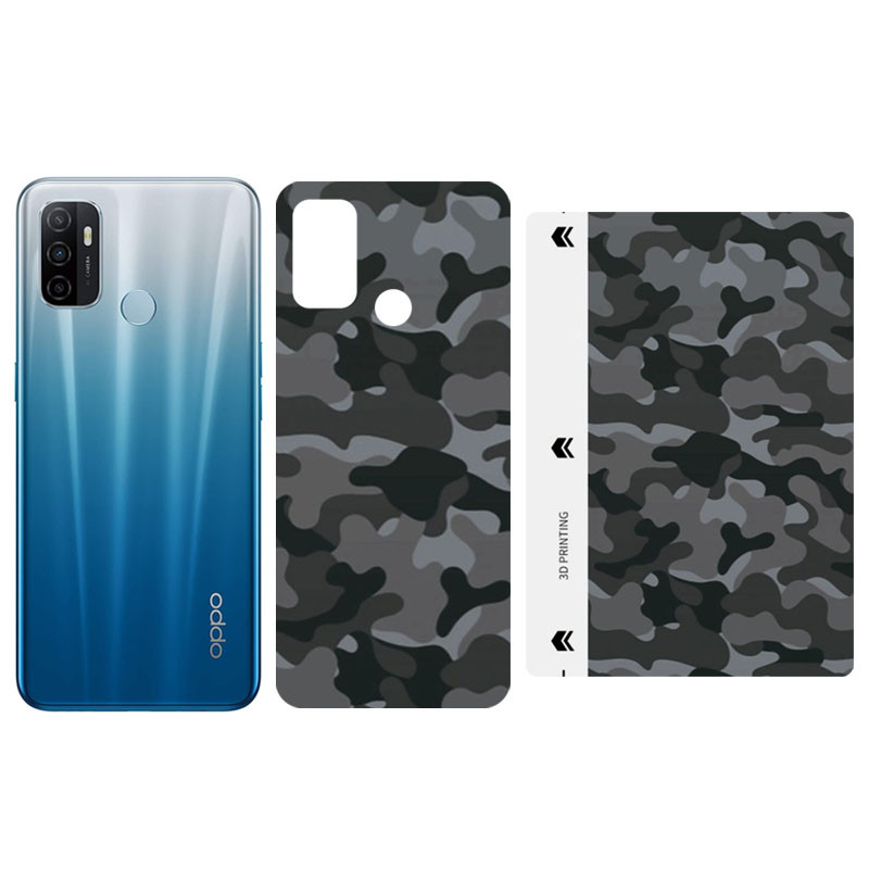 Защитная пленка SKLO Back (тыл) Camo (тех.пак) для Oppo A74 4G, Серый / Army Gray, Бронированная пленка, купить оптом с доставкой