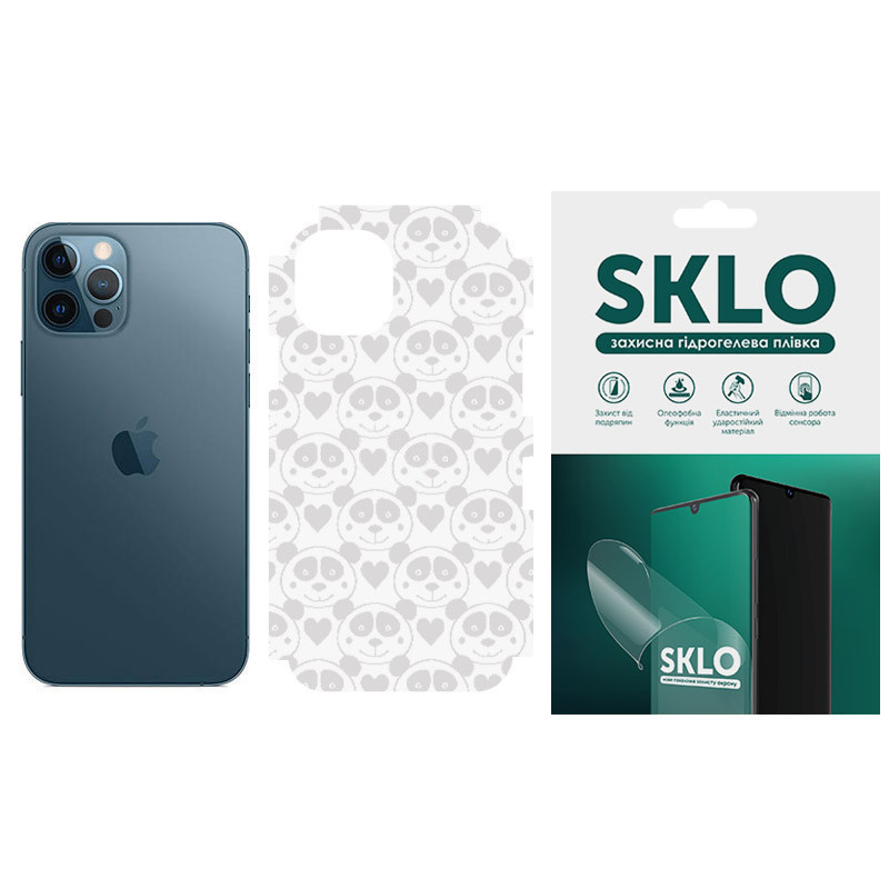 Защитная пленка SKLO Back (тыл+грани без углов) Transp. для Apple iPhone XS (5.8"), Прозрачный / Панды, Бронированная пленка, купить оптом с доставкой