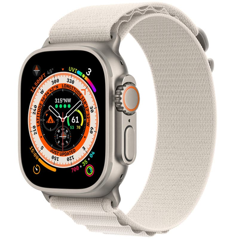 Ремінець Alpine Loop для Apple Watch 42(ser.1-3)/44/45/46/49mm (m/l), Сірий / Starlight, Нейлон, купити оптом з доставкою
