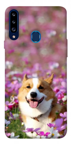 Чохол itsPrint Коргі в квітах для Samsung Galaxy A20s